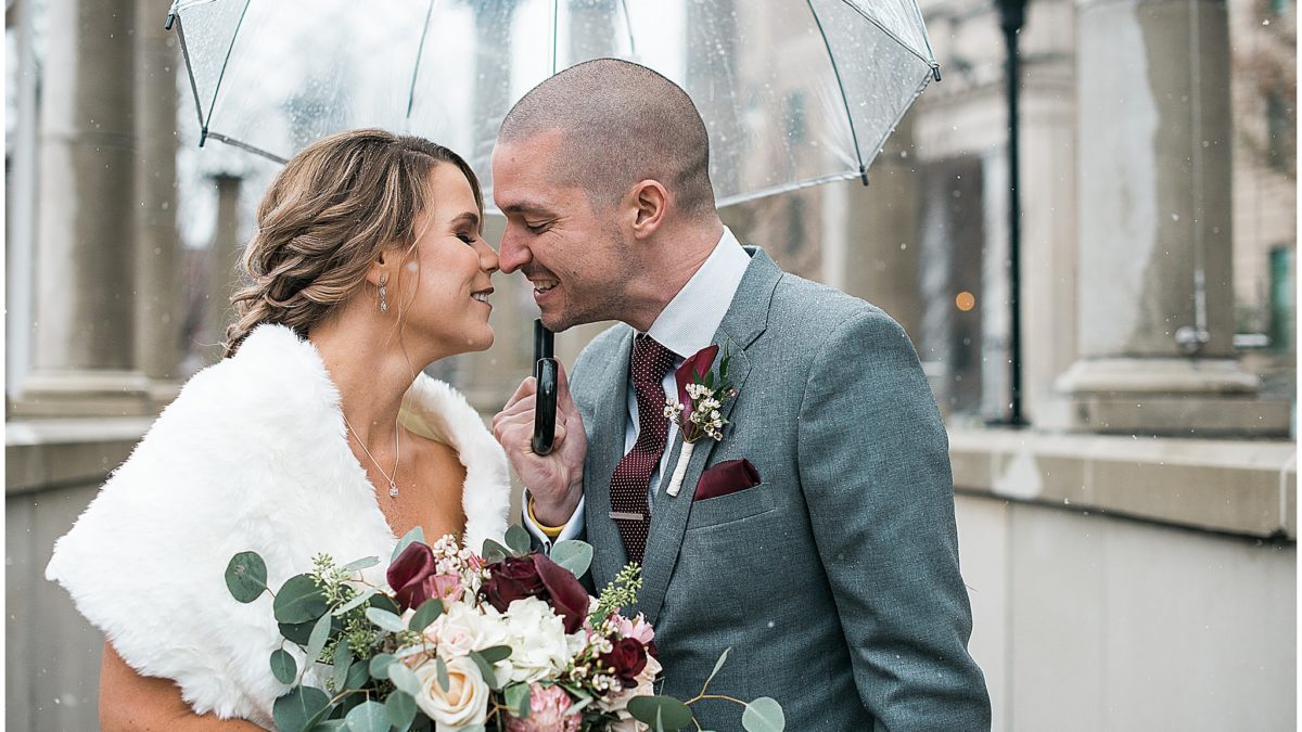 Snowy Downtown Asheville Wedding